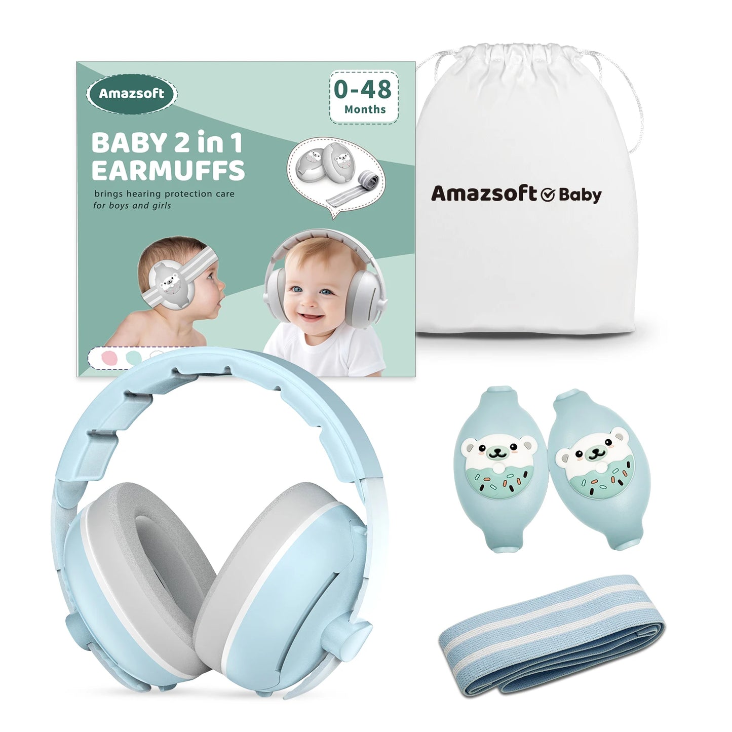 Baby Soundproof Earmuffs, Adjustable & Soft Padded, for Infants and Toddlers, Noise Reduction for Sleeping, Traveling and Events