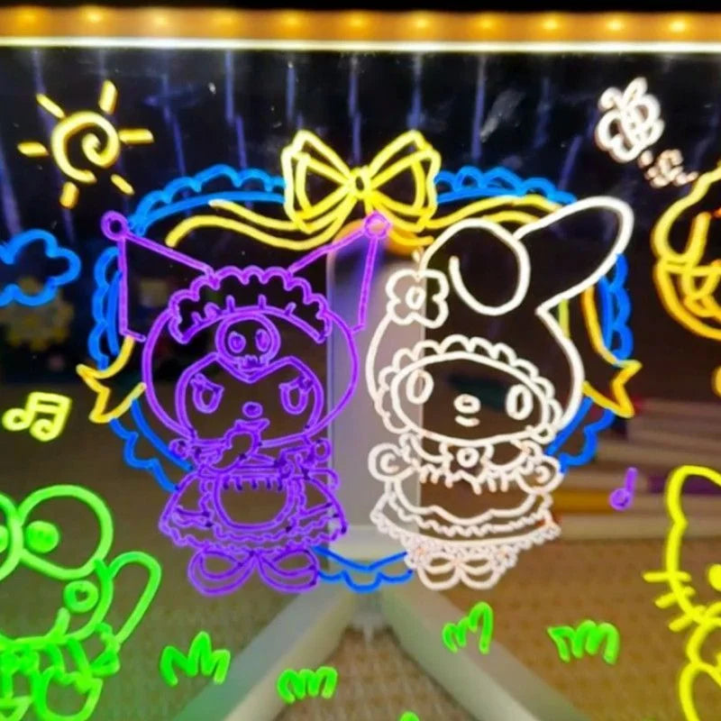 Luminous Drawing Board Diy Graffiti Erasable Acrylic Fluorescent Board Blackboard Children's Puzzle Toy Writing Board Gifts