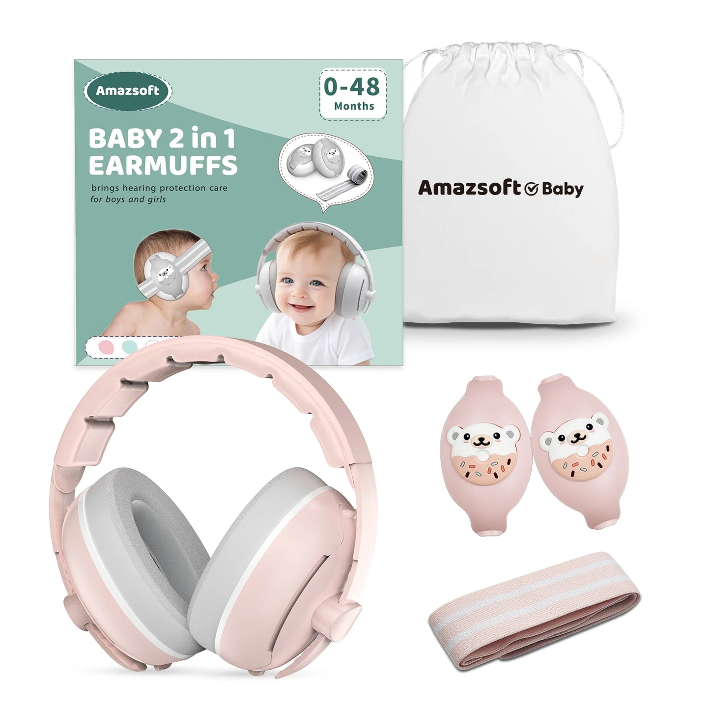Baby Soundproof Earmuffs, Adjustable & Soft Padded, for Infants and Toddlers, Noise Reduction for Sleeping, Traveling and Events