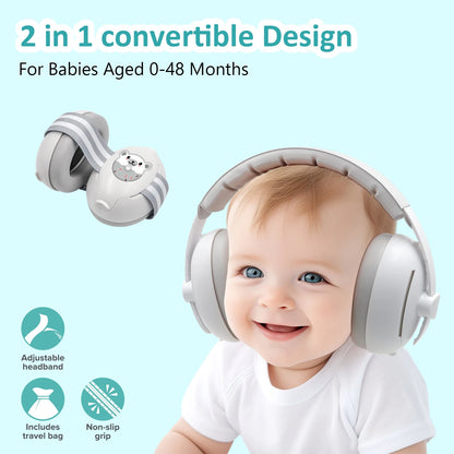 Baby Soundproof Earmuffs, Adjustable & Soft Padded, for Infants and Toddlers, Noise Reduction for Sleeping, Traveling and Events