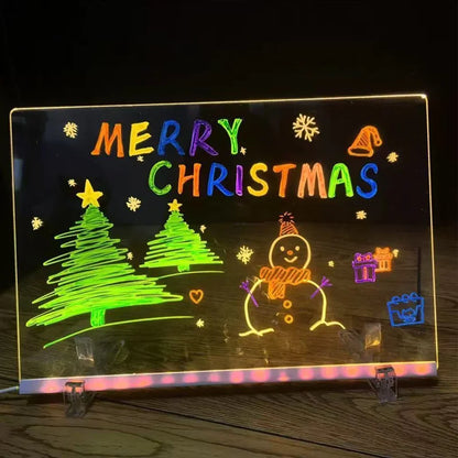Luminous Drawing Board Diy Graffiti Erasable Acrylic Fluorescent Board Blackboard Children's Puzzle Toy Writing Board Gifts