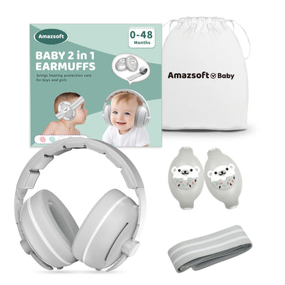 Baby Soundproof Earmuffs, Adjustable & Soft Padded, for Infants and Toddlers, Noise Reduction for Sleeping, Traveling and Events