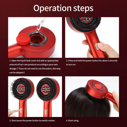 LuxeHair™ Premium Hårvårdsborste med Ljusbehandling & Massage