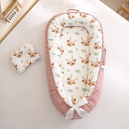 Baby Nest for Co Sleeping Newborn Baby Lounger Cotton Breathable Adjustable Baby Crib In Bed Portable