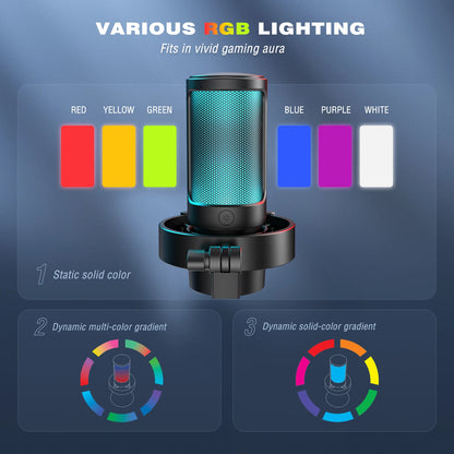 AuraMic™ – Trådlös RGB-mikrofon med professionell ljudkvalitet