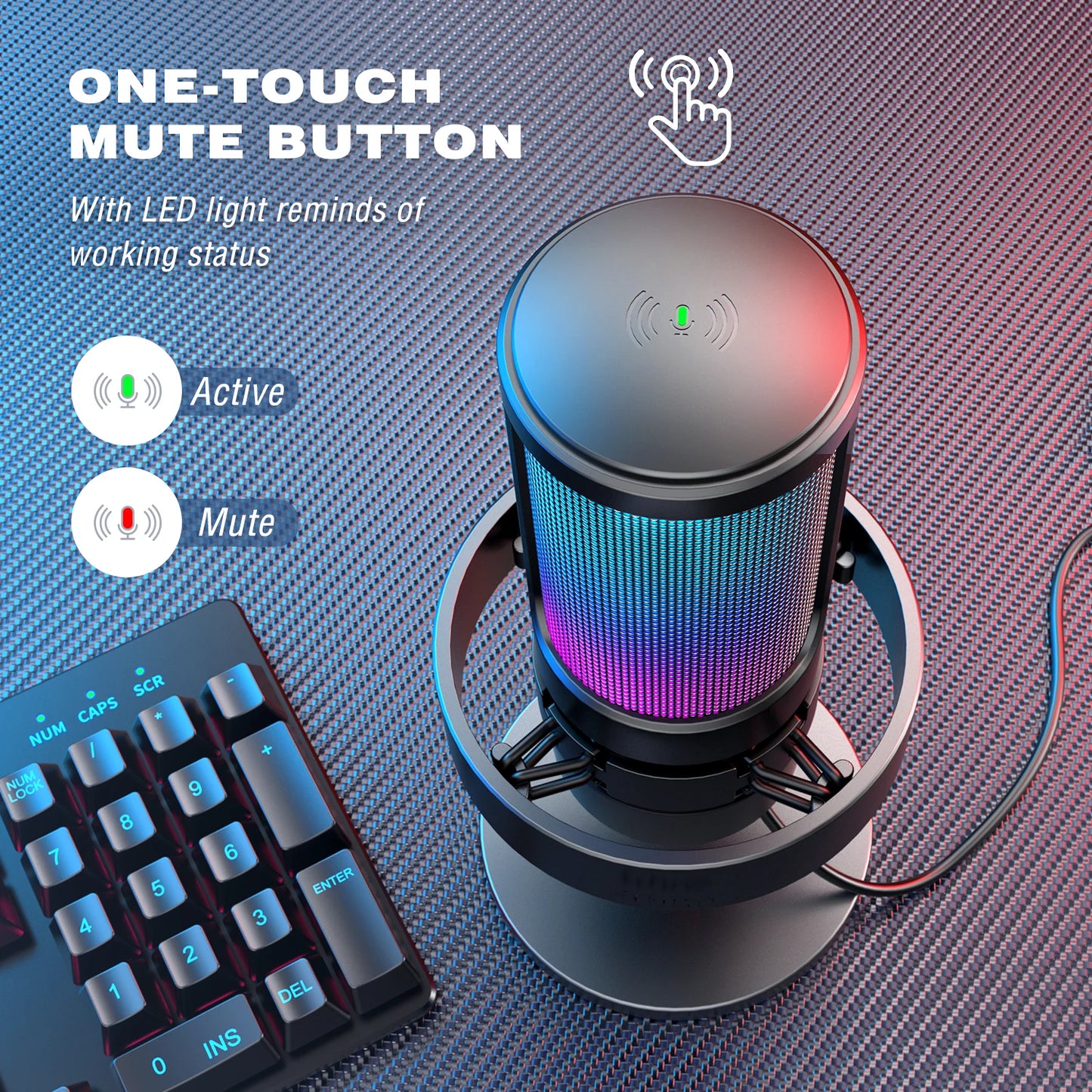 AuraMic™ – Trådlös RGB-mikrofon med professionell ljudkvalitet