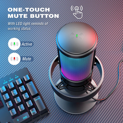 AuraMic™ – Trådlös RGB-mikrofon med professionell ljudkvalitet